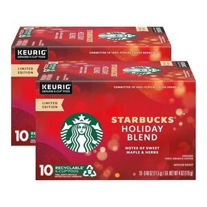 Starbucks Holiday Blend Coffee K-Cups 10 Count (Pack of 2) NEW SEALED